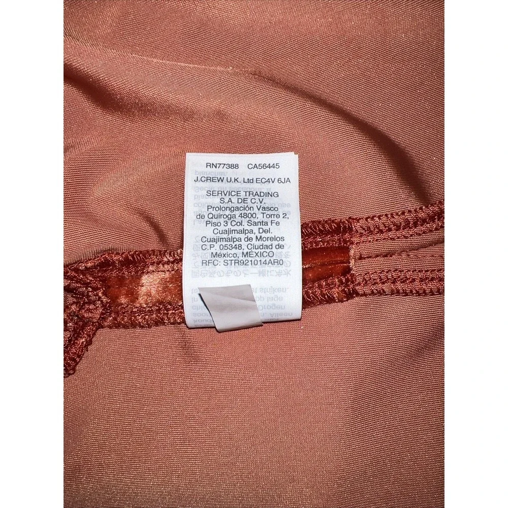Madewell Burnt Orange Velvet Butterfly Sleeve Top Scalloped Hem XXS K4376